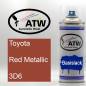 Preview: Toyota, Red Metallic, 3D6: 400ml Sprühdose, von ATW Autoteile West.